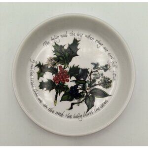 Portmeirion The Holly & The Ivy Ceramic Dish By Anwyl Cooper-Willis 4.5" Round